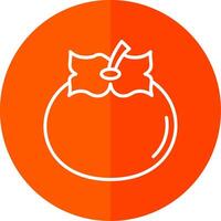 Persimmon Line Red Circle Icon vector