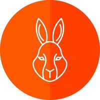 Rabbit Line Red Circle Icon vector
