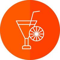 Cocktail Line Red Circle Icon vector