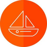 Dinghy Line Red Circle Icon vector