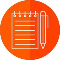 Notebook Line Red Circle Icon vector