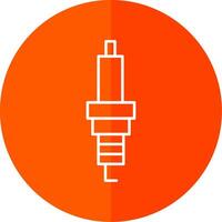 Spark Plug Line Red Circle Icon vector