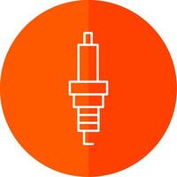 Spark Plug Line Red Circle Icon vector