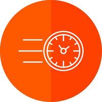Fast Time Line Red Circle Icon vector