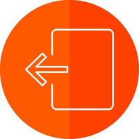 Exit Door Line Red Circle Icon vector