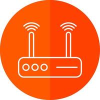 Modem Line Red Circle Icon vector
