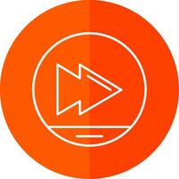 Skip Line Red Circle Icon vector