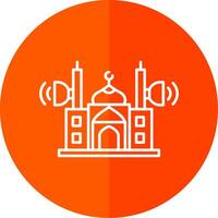 Mosque Speaker Line Red Circle Icon vector