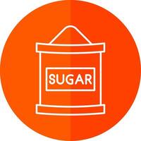 Sugar Bag Line Red Circle Icon vector