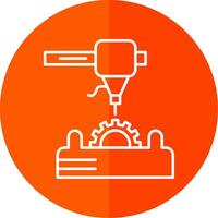 3d Printer Line Red Circle Icon vector