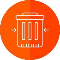 Waste Reduction Line Red Circle Icon vector