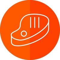 Meat Line Red Circle Icon vector