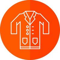 Lab Coat Line Red Circle Icon vector