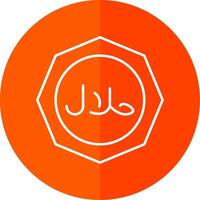 Halal Line Red Circle Icon vector