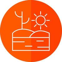 Desert Line Red Circle Icon vector