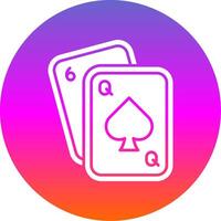 Poker Glyph Gradient Circle Icon vector