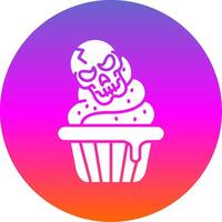 Cupcake Glyph Gradient Circle Icon vector