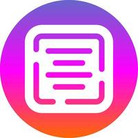 Center alignment Glyph Gradient Circle Icon vector