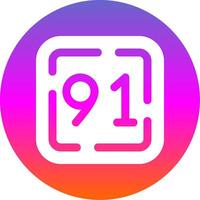 Ninety One Glyph Gradient Circle Icon vector