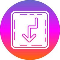 U turn Glyph Gradient Circle Icon vector