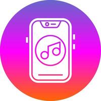 Music Glyph Gradient Circle Icon vector