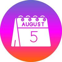 5th of August Glyph Gradient Circle Icon vector