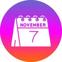 7th of November Glyph Gradient Circle Icon vector