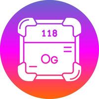 Oganesson Glyph Gradient Circle Icon vector