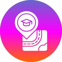 University Glyph Gradient Circle Icon vector