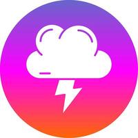 Lightning Glyph Gradient Circle Icon vector