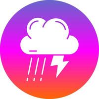 Thunder strom Glyph Gradient Circle Icon vector