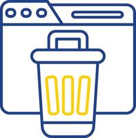 Bin Line Two Color  Icon vector