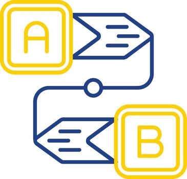 diagrama línea dos color icono vector