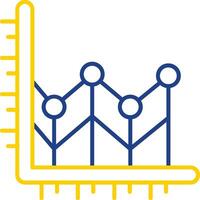 Line chart Line Two Color Icon vector