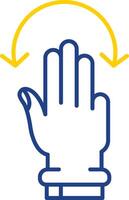 Three Fingers Rotate Line Two Color  Icon vector