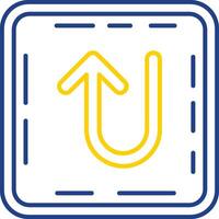 U turn Line Two Color  Icon vector