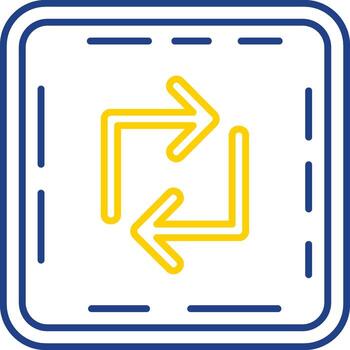 lazo línea dos color icono vector