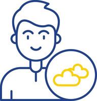 Cloud Line Two Color Icon vector