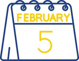 5th of February Line Two Color Icon vector
