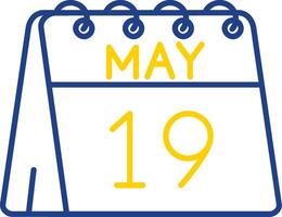 19th of May Line Two Color Icon vector