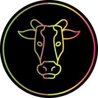 Cow Line Gradient Due Color Icon vector