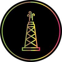 Oil Field Line Gradient Due Color Icon vector