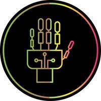 Robotics hand Line Gradient Due Color Icon vector