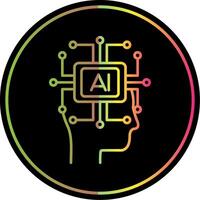 Artificial Intelligence Line Gradient Due Color Icon vector