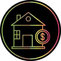 Home Loan Line Gradient Due Color Icon vector