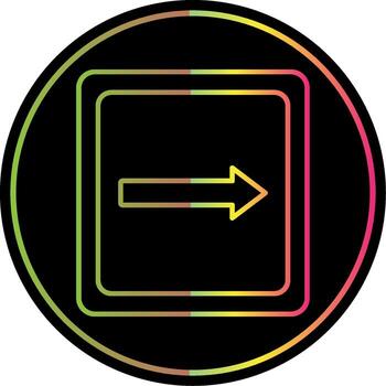 Right Line Gradient Due Color Icon vector