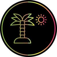 Palm Tree Line Gradient Due Color Icon vector