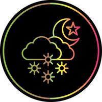 noche nieve línea degradado debido color icono vector