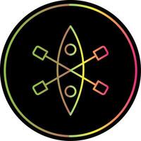 Kayak Line Gradient Due Color Icon vector