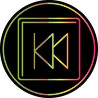 Backward Line Gradient Due Color Icon vector